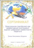Сертификат за создание электронного портфолио, 2017 г